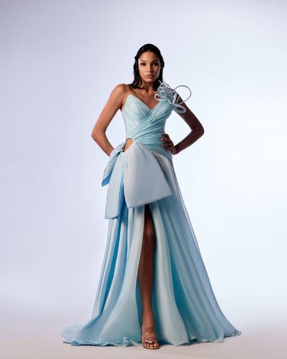 Gaby Charbachy 1711: Serenity Blue A-Line Gown Rofial Beauty Gaby Charbachy 1711: Serenity Blue A-Line Gown Rofial Beauty