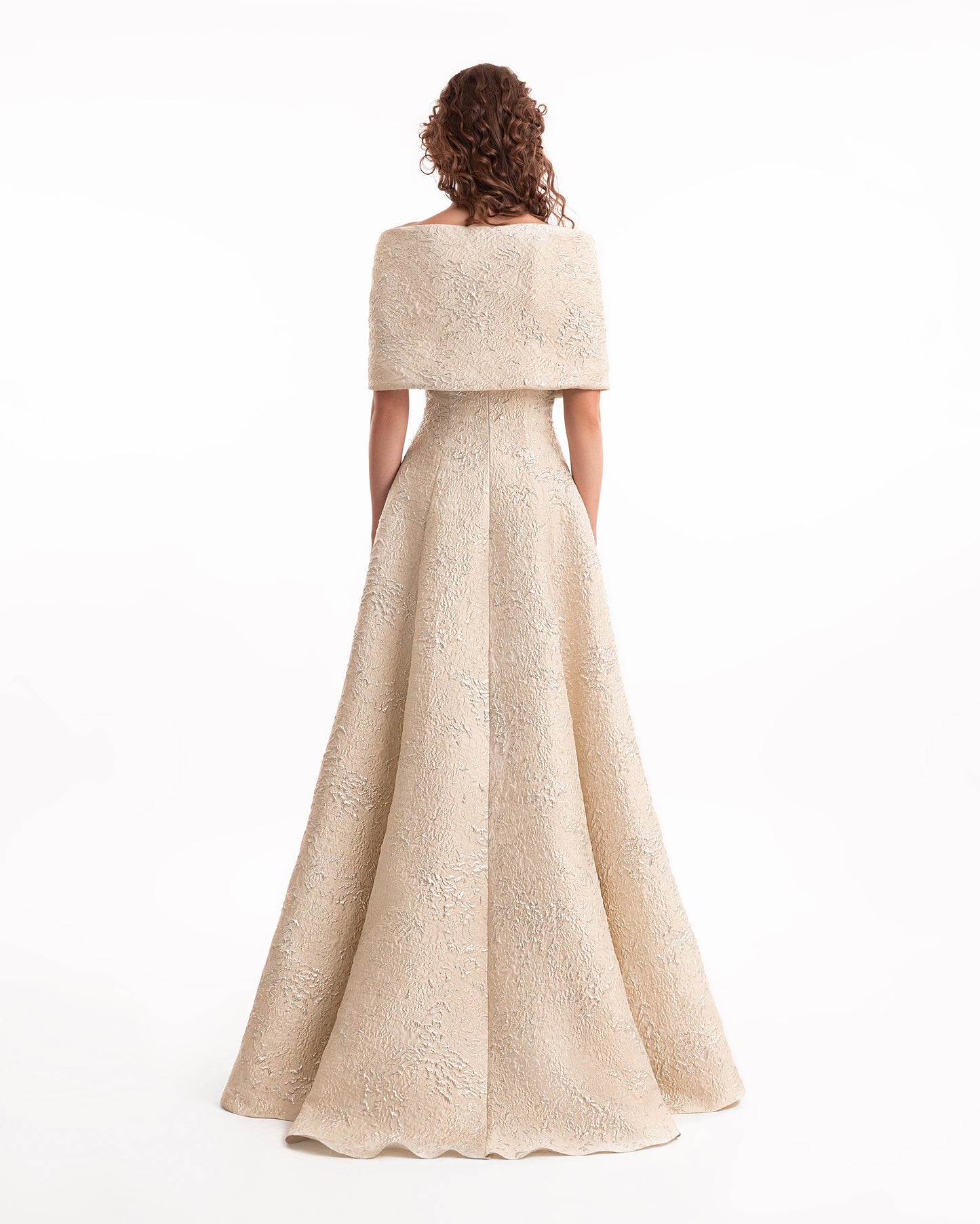 Gemy Maalouf EDR26 2134LD Off-the-Shoulder Jacquard Ball Gown