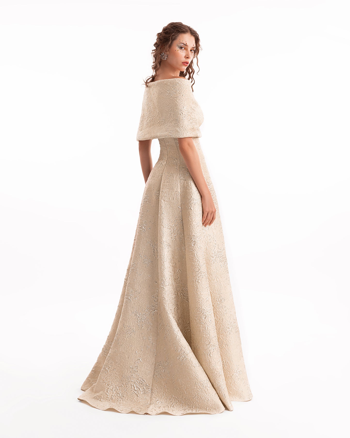 Gemy Maalouf EDR26 2134LD Off-the-Shoulder Jacquard Ball Gown