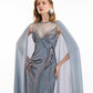 Gemy Maalouf EDSS26 2152LD Beaded Embroidered Cape Evening Gown