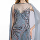 Gemy Maalouf EDSS26 2152LD Beaded Embroidered Cape Evening Gown