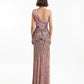 Gemy Maalouf EDSS26 2155LD One-Shoulder Beaded Floral Evening Gown