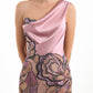 Gemy Maalouf EDSS26 2155LD One-Shoulder Beaded Floral Evening Gown