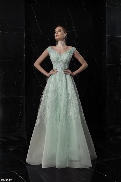 Azzure Couture: Ethereal Light Green Gown Rofial Beauty Azzure Couture: Ethereal Light Green Gown Rofial Beauty
