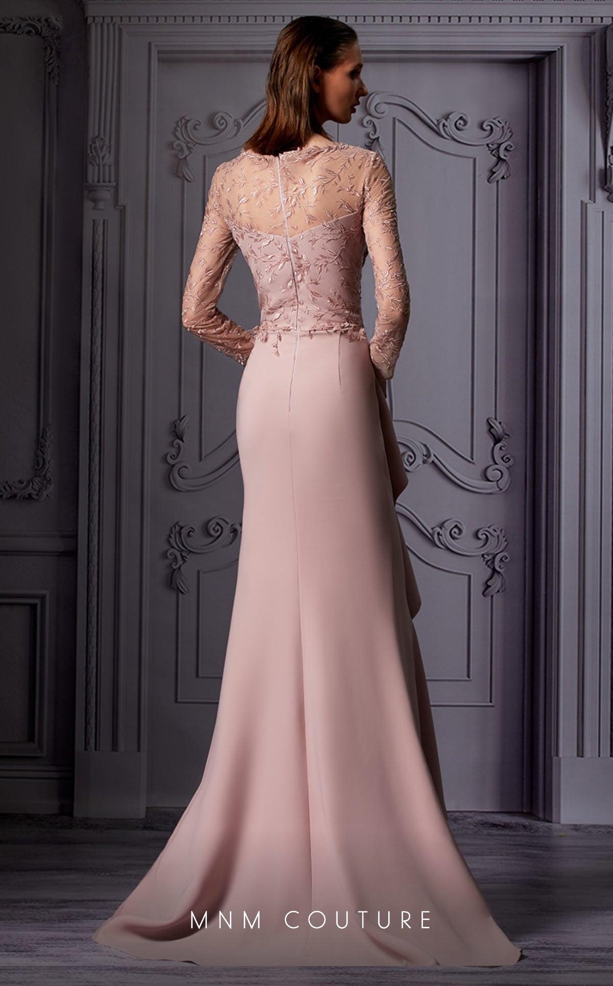 MNM-Couture-K3853-Dress-Marvelous-A-Line-Silhouette-Glittering-Accents-Back-View - Rofial Beauty