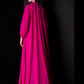 Manu García MG3623 – Fuchsia Crepe Gown with Dramatic Georgette Cape