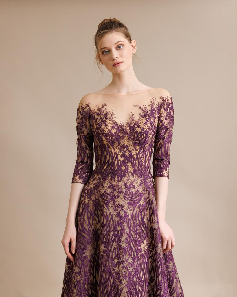 Gemy Maalouf BC1513: Lavender Whisper A-Line Gown