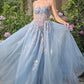 Andrea & Leo A1490 Floral Embroidered Ball Gown with Butterfly Detail