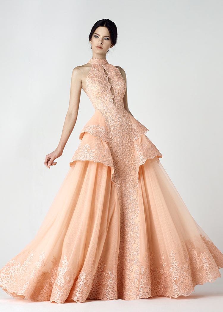 Peach Ball Gown - Rofial Beauty