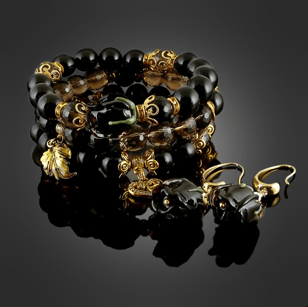 Onyx Bracelets and Earrings - Rofial Beauty