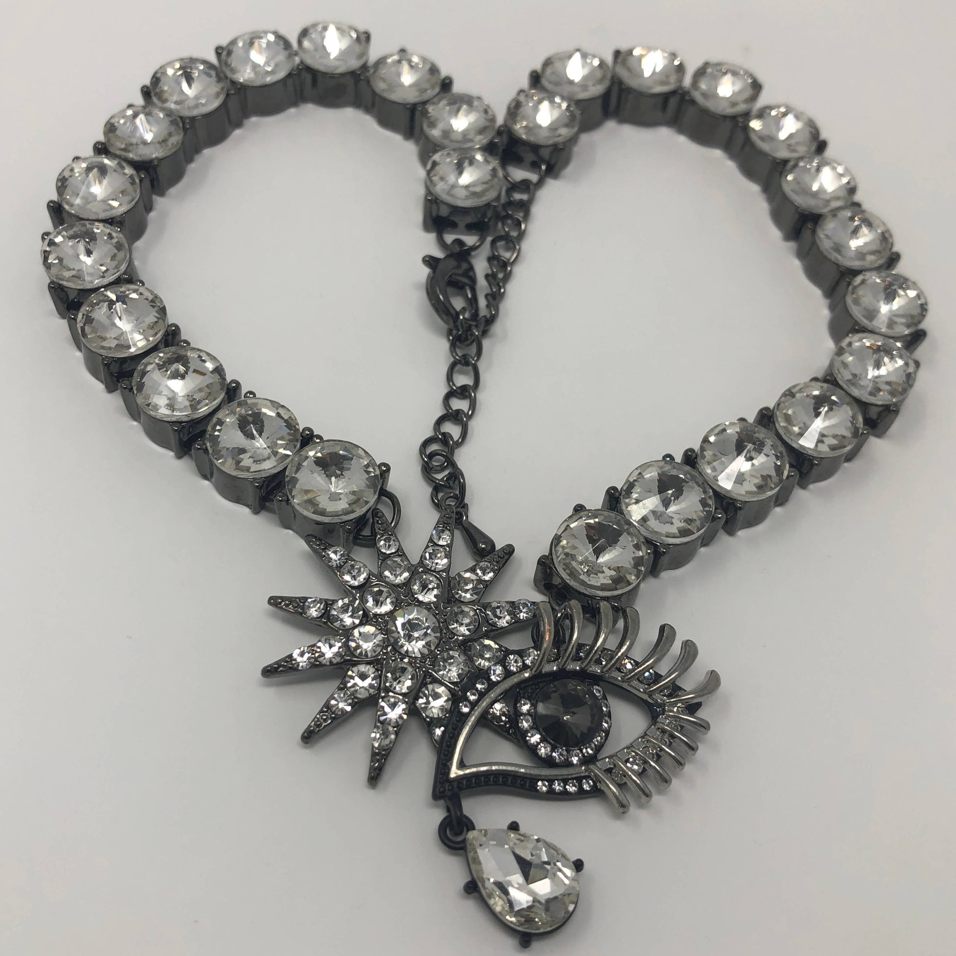 Ruthenium Plated Eye of the Necklace - Rofial Beauty