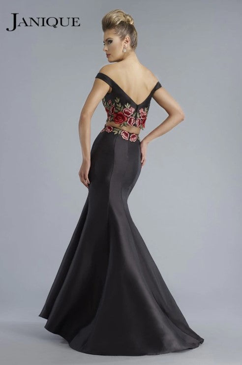 Janique Black Silk Dress - Rofial Beauty