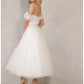 Ivory Tulle Off Shoulder Straps Wedding Party Dress - 2215P0035