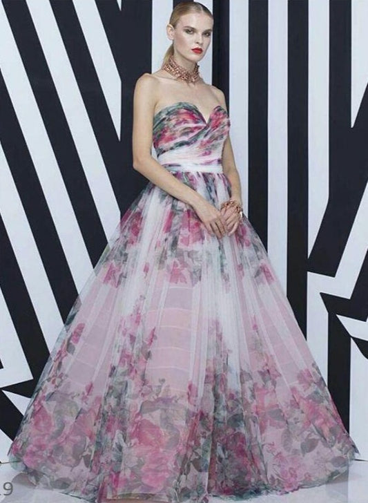 Floral Soft Ballroom Gown - Rofial Beauty
