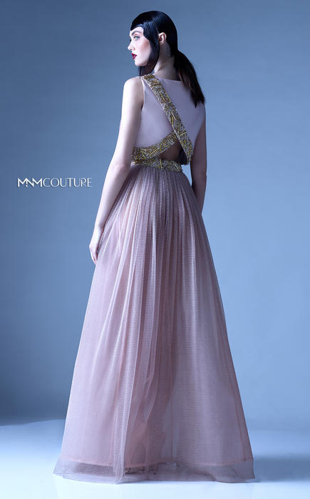 Mauve silk dress with crisscross back - Rofial Beauty