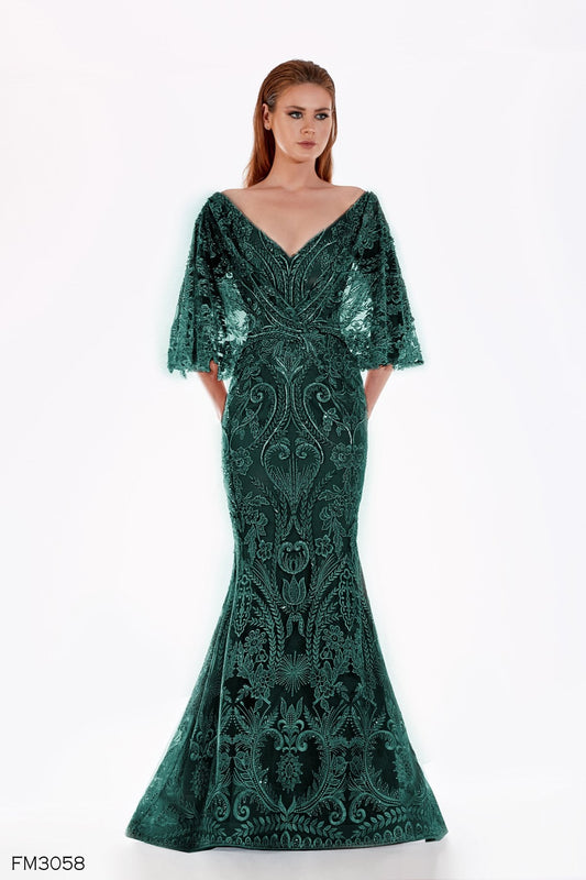 Dark Green Long Gown Mother of the Bride Dress - Rofial Beauty