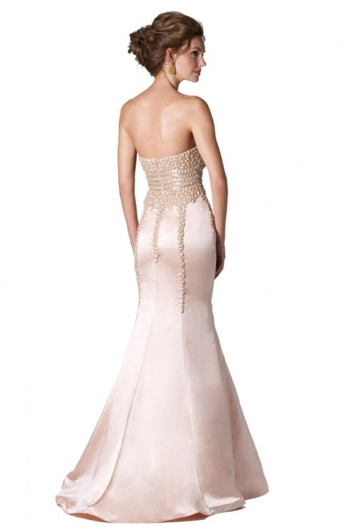 Janique Champagne Beads Dress - Rofial Beauty