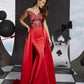 Ariamo 6204530000 Red Sparkling Ball Gown on model - Rofial Beauty
