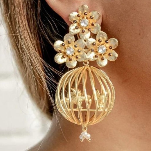 Flower Cage Earrings - Rofial Beauty