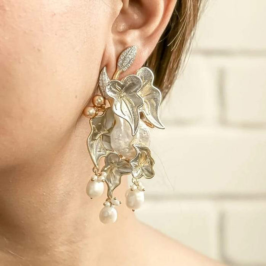 Pearl Forest Earrings - Rofial Beauty