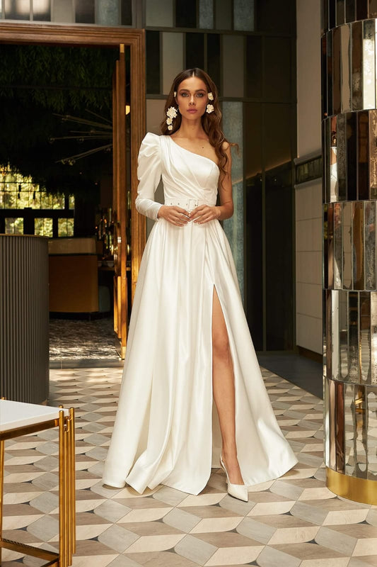 Olyamak Kimi Ivory Dress on model - Rofial Beauty