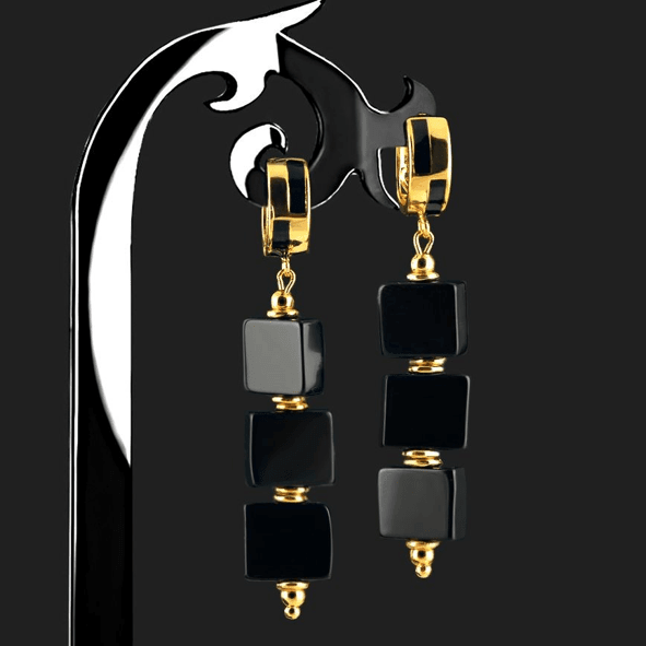 Black Onyx Earrings - Rofial Beauty