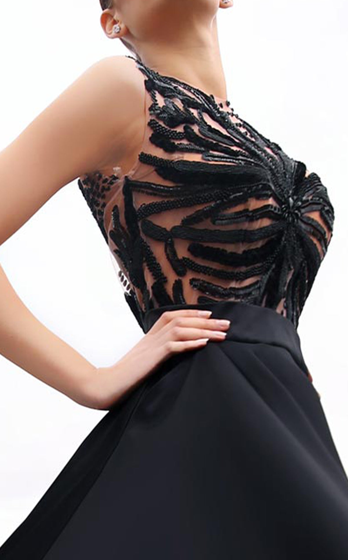 Embellished A-line Gown - Rofial Beauty