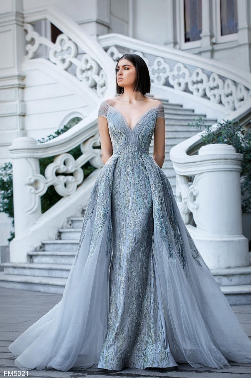 Blue Azzure Couture FM5021 Dress on model - Rofial Beauty