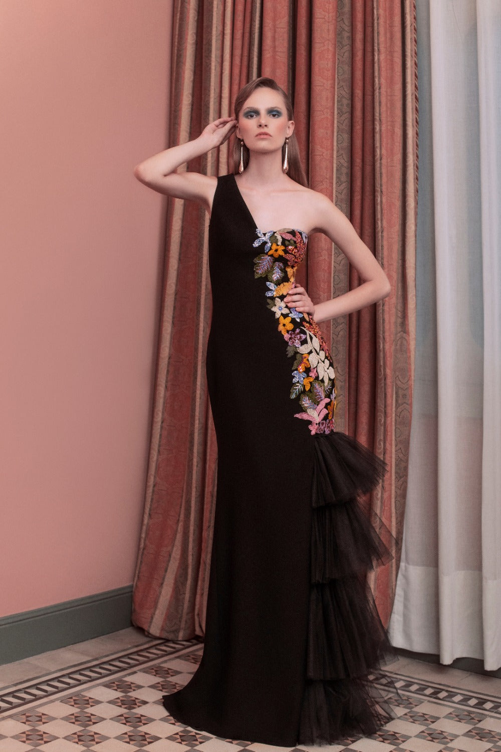 Gemy Maalouf ED1595LD Multicolor Assymetrical Dress