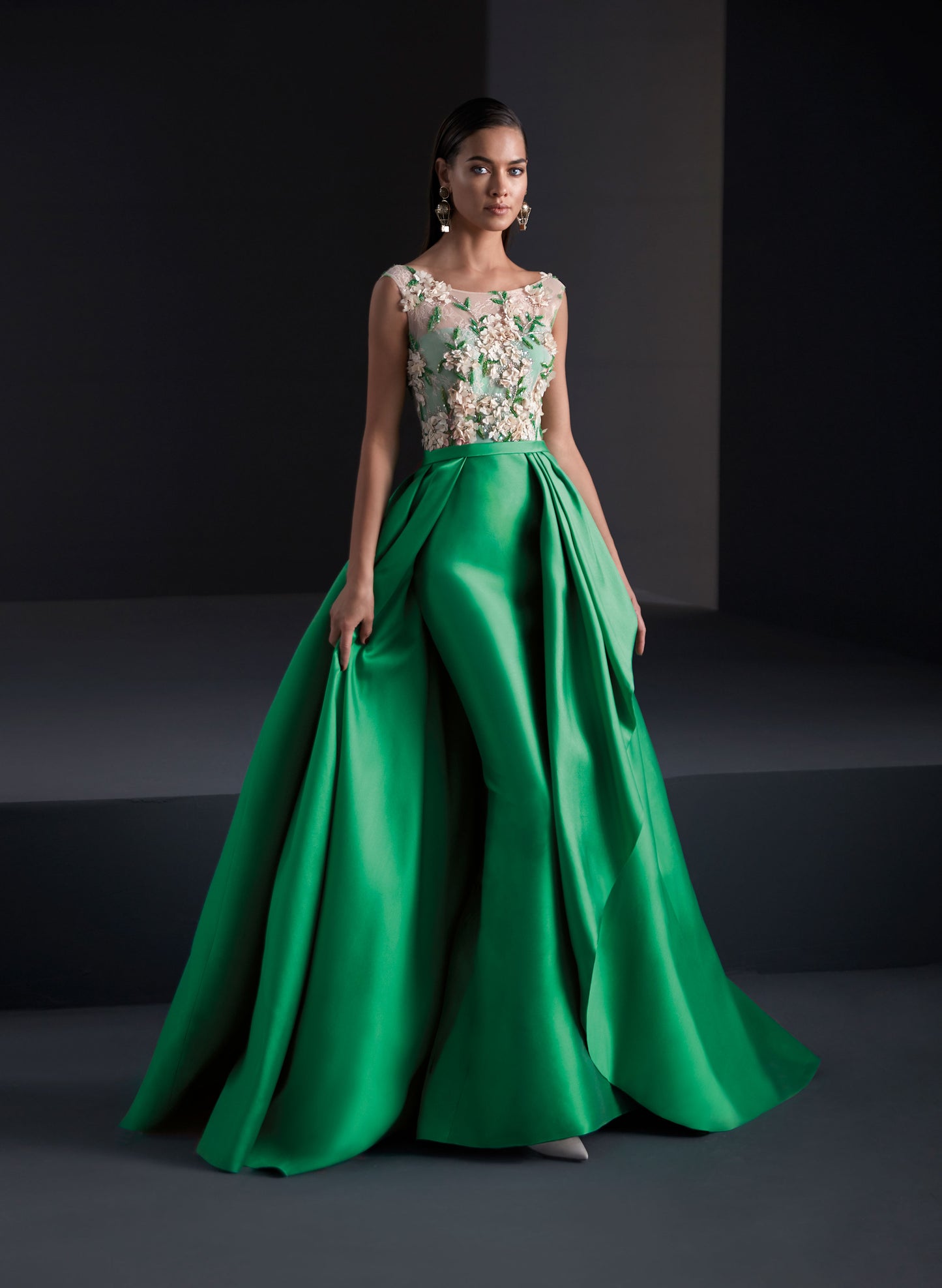 HigarNovias MG3115 Long Emerald Green Dress