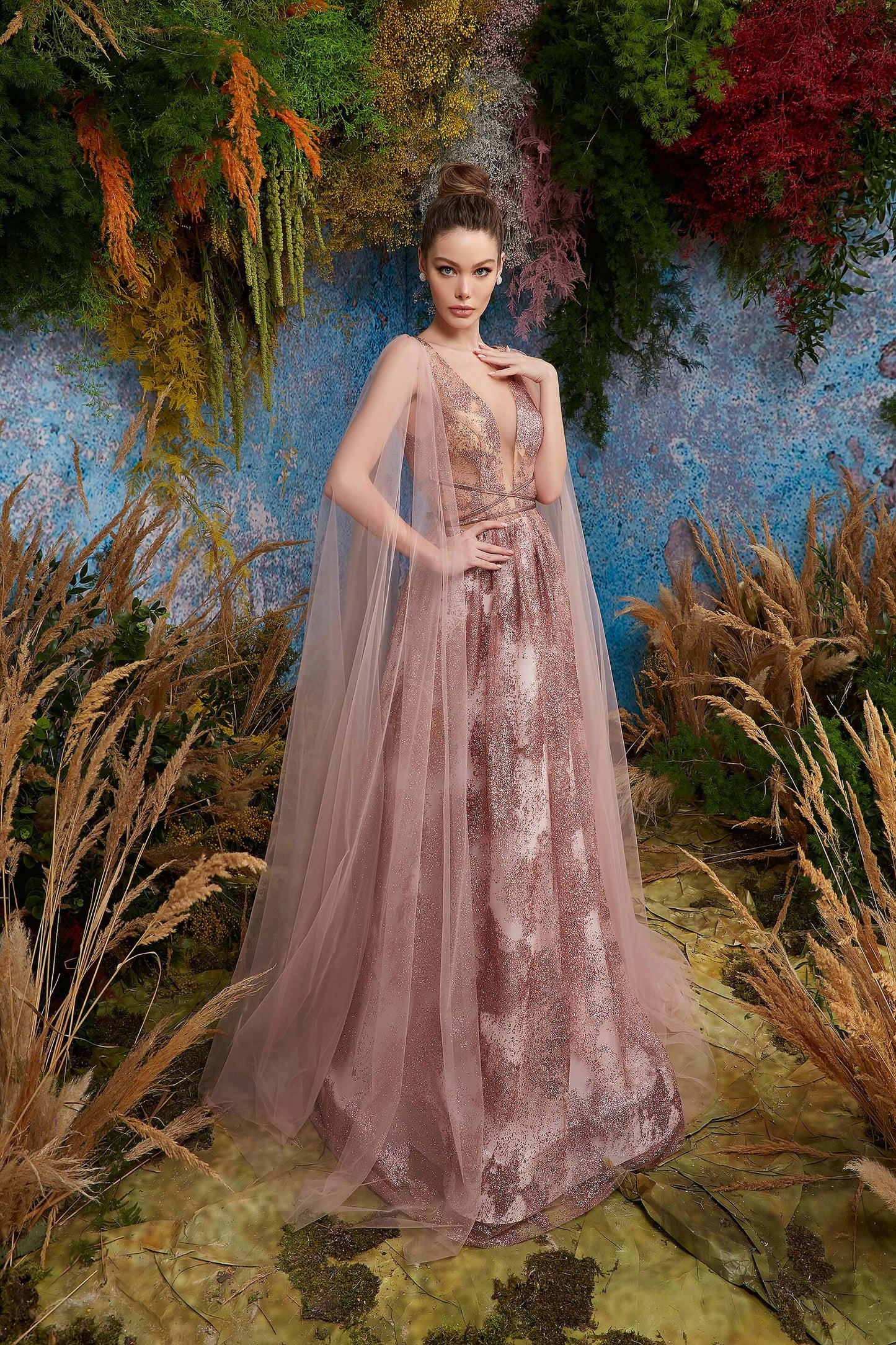 Olyamak Penelopa Pink Dress on Model - Rofial Beauty