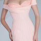 Off-shoulder baby pink mermaid gown - Rofial Beauty