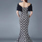 Gemy Maalouf BC 1169 Black and White Floor Length Gown
