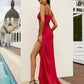 Back View of Olyamak Justine Red Dress on model - Rofial Beauty